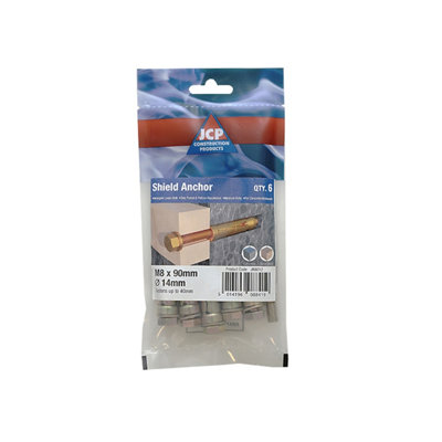 JCP CONSTRUCTION PRODUCTS Jcp Fixings Shield Anchors Loose Bolt Zyp M10 X 110/50mmBox Of 20 from B&Q