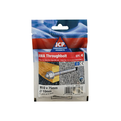 Jcp Fixings Eta Option 7 Throughbolts BzpM10 X 90Fjjbawa10090Box Of 20 from B&Q