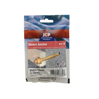 JCP CONSTRUCTION PRODUCTS Jcp Fixings Sleeve Anchors Hexagon Nut Zyp 10mm/m8 X 100Box Of 20 from B&Q