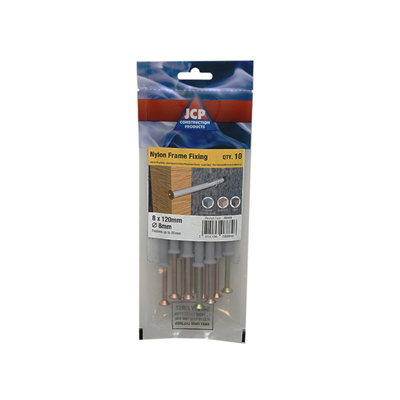 Jcp Fixings Nylon Frame Fixings Zyp 8 X 120mm Fjjbnff08120 Pack Of 50 from B&Q