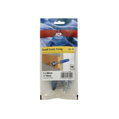 Jcp Fixings Rosett Cavity Fixings Blue M5 X 80mm Fjjbbr05080 Box Of 30 from B&Q