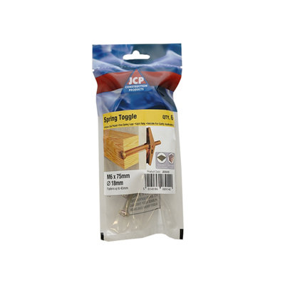 Jcp Fixings Spring Toggles With Screws M6-18mm X 75mm Fjjblst06075Box Of 30 from B&Q