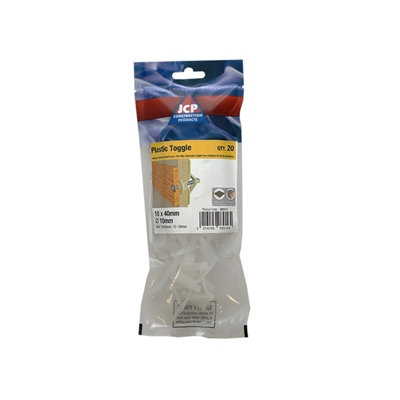 Jcp Fixings Nylon Wing Toggles 10mm Drill4-12mm Wall ThicknessBox Of 100Fjjbnt10 from B&Q