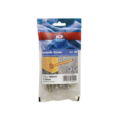 Jcp Fixings Concrete Screws Csk Hd 7.5 X 120mmFjjbcs75120Box Of 50 from B&Q
