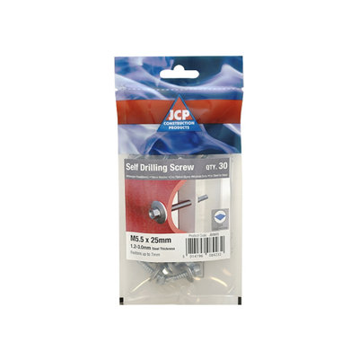 Jcp Fixings Metalfix Self-Drilling Screws 5.5 X 50mmFjjbmfl55050W16For Light Sections from B&Q
