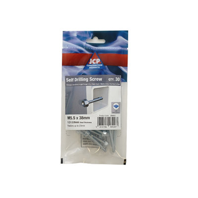 Jcp Fixings Metalfix Self-Drilling Screws Light Section 5.5 X 50mmFjjbmfl55050 from B&Q