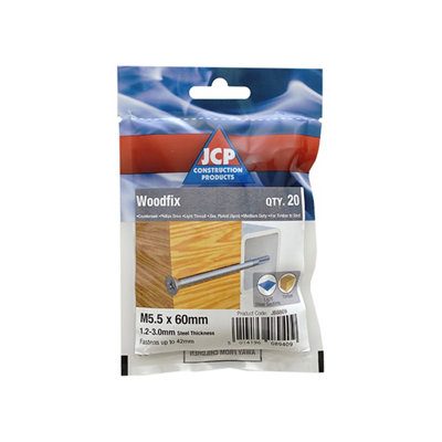Jcp Fixings Woodfix Self-Drilling Screws 5.5 X 60mmFjjbwfl55060Bag Of 20Box Of 100 from B&Q