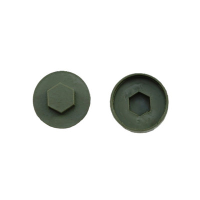 B&Q -  Olive Green Cover Caps19mmFjmfc19OgBox Of 1000