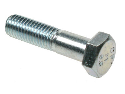 Generic Fasteners M12 X 120 Hexagonal Bolt High Tensile 8.8 Din 931 Bright Zinc Plated (Bzp) 10 Pack from B&Q