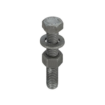 B&Q -  Ce Marked Iso 4017 Bolt Set 8.8 Galv M16 X 90Nut And WasherBox Of 100