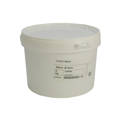 Unifix Copper Clout Nails 38 X 3.00mm9Cucnt/0455Kg Tub For Roofing - from B&Q