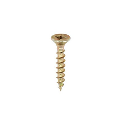 200Pcs  3.5 X 30mm Screws For WoodFlat Head Wood ScrewsFine Thread And Yellow Zinc Galvanized from B&Q