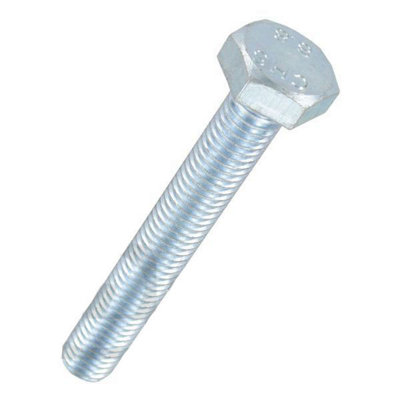 Generic Fasteners M10 X 50 Hexagonal Setscrew 8.8 Din 933 Bright Zinc Plated (Bzp) 50 Pack from B&Q