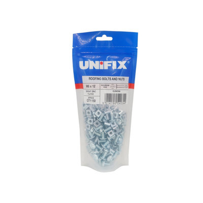 Unifix Mushroom Head Roofing Bolts And Square Nuts BzpM6 X 25mmBox Of 650 from B&Q