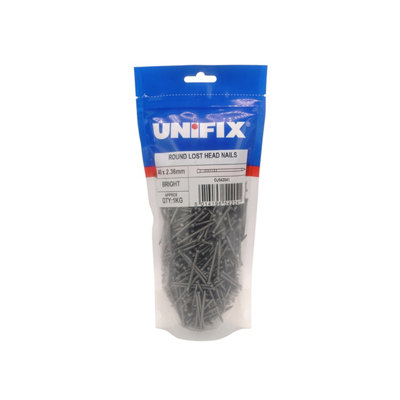 Unifix Bright Round Lost Head Nails 40 X 2.36mmPou9Lhrwn/005Perfect For Diy ProjectsBox Of 5 from B&Q