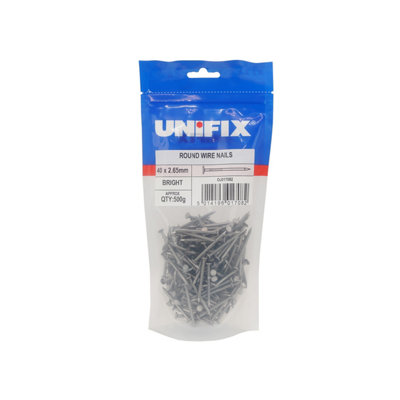 Unifix Bright Round Wire Nails 75 X 3.75mmPou9Rwn/020Box Of 5 from B&Q