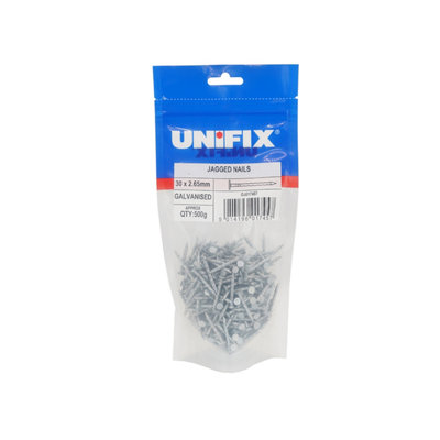 Unifix Galv Jagged Nail 40 X 2.65mmPou9Galvpn/010Perfect For Building ProjectsBox Of 5 from B&Q