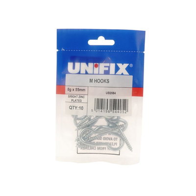 Unifix 18G Bzp M Hooks 100mmUb9Tqsmhk/015Box Of 10Blue from B&Q