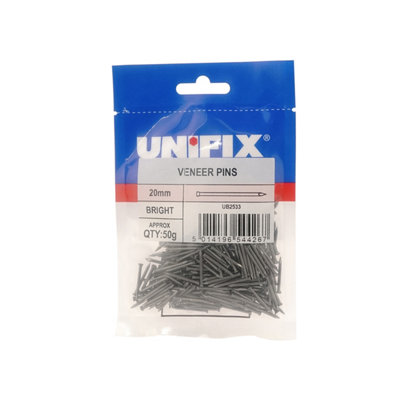 Unifix Bright Veneer Pins 20mm Blue50G BagUb9Vp/010Box Of 5 from B&Q