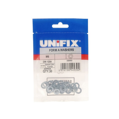 Unifix Form A Washers Din 125A Hv140 BzpM16 (17.0)Ubwsa Ds16Box Of 50 from B&Q