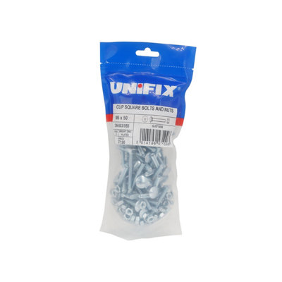 Unifix Grade 4.8 Cup Square Hex Bolts & Nuts M12 X 200Pou Csxd12 200 081Box Of 25 from B&Q
