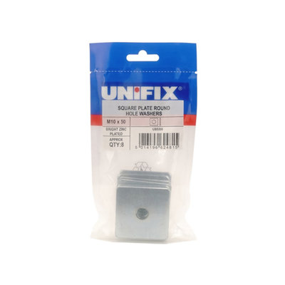 Unifix Square Plate Round Hole Washers BzpM10 X 50 X 3.0Ubvps 50 3 10Box Of 40 from B&Q
