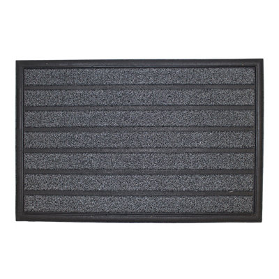 Primeur Rome Grey Stripe Heavy Duty Scraper Mat60Cm X 40Cm from B&Q
