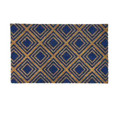 Primeur Mighty Mats® Natural & Blue Geo Door Mat45Cm X 75Cm from B&Q
