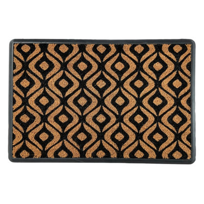 Primeur Mighty Mats® Natural & Black Geo Door Mat60Cm X 40Cm from B&Q