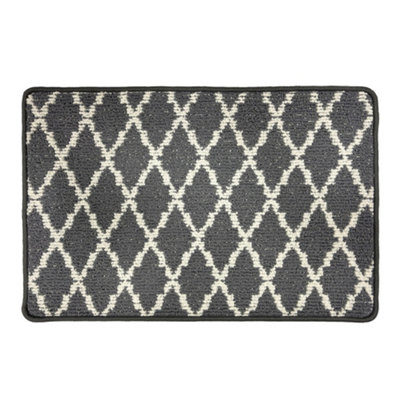 Primeur Grey & White Diamond Trellis Rectangular Door Mat85Cm X 57Cm from B&Q