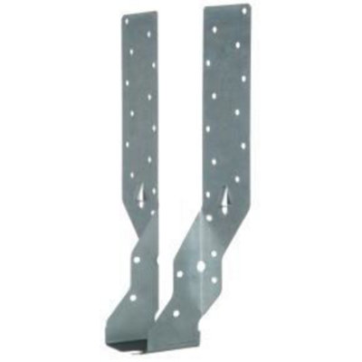 B&Q -  Galvanised Mild Steel Joist Hanger 100mm With Adjustable Height Strap Structural Support Diy Home Building Construction Metalwork