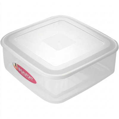 Vivo Technologies 7L Food Storage Box Plastic Container With Lid Airtight Clear Organiser Square