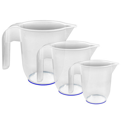 Sure Grip Clear Polypropylene Plastic Measuring JugSet Of 3 from B&Q