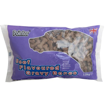  - Pointer Gravy Beef Flavored Bones Dog Treats 1.5Kg