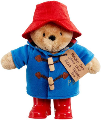 Paddington Bear Plush Teddy 25Cm Boots Classic Duffle Coat Hat Cuddly Toy from B&Q