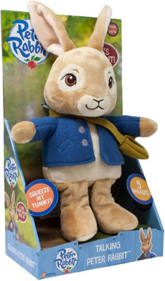 Peter Rabbit Talking Soft Toy Official Beatrix Potter Cuddly Bunny Rabbit Rainbo from B&Q