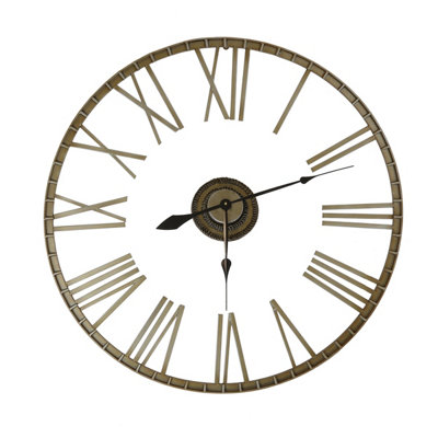 B&Q -  Extra Large 95Cm Outdoor Skeleton Wall Clock Bronze