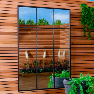 B&Q -  Large Industrial Window Mirror L120 X D2.5Cm X W80Cm Black