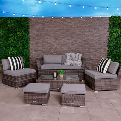 Charles Bentley St Tropez Rattan Lounge SetOutdoor Space Saving Furniture from B&Q
