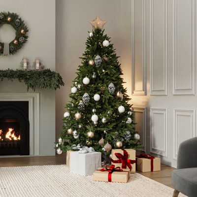 Charles Bentley Luxury 8Ft Faux Nordic Spruce Hinged Christmas Tree Artificial from B&Q