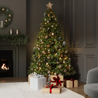 Charles Bentley Luxury 6Ft Pre-Lit Faux Nordic Spruce Hinged Christmas Tree from B&Q