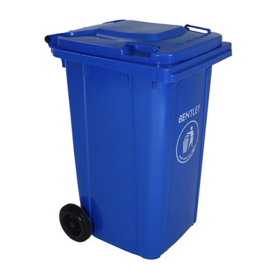 Charles Bentley Blue 240 Litre Wheelie Bin - Weatherproof And Durable