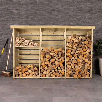 Charles Bentley Fsc Nordic Spruce Wooden 3 Log Store Firewood Storage Heavy Duty from B&Q