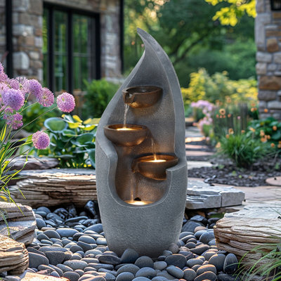 Charles Bentley Unisex Grey Tiber Cascading Water Feature - Mains Powered In - Image 7