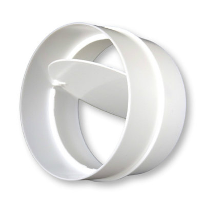 National Ventilation 494 Easipipe Straight Pipe Connector With Back Draught Damper 100mm / 4 Inch White from B&Q