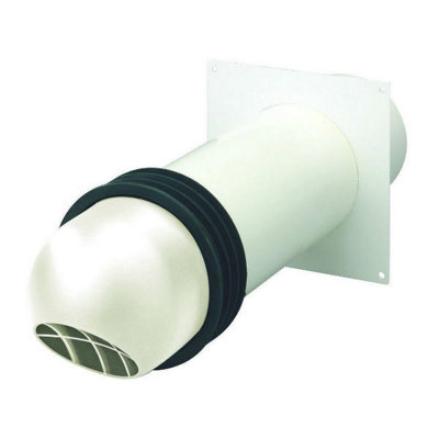 Domus 2447W High Rise Through Wall Duct Installation Kit (100mm) White from B&Q