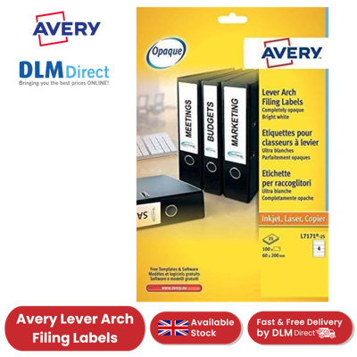 Avery  L7171 Lever Arch Spine Laser Labels 200X60mm - Image 11