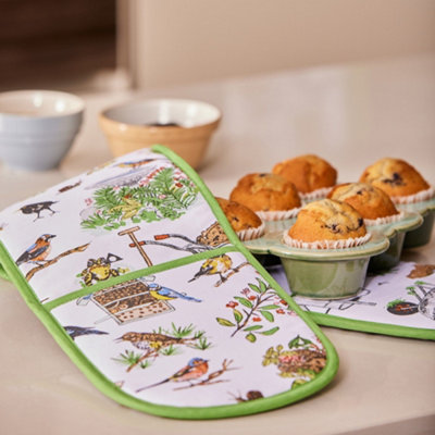 Ulster Weavers Garden Birds Animal Print Double Oven Glove