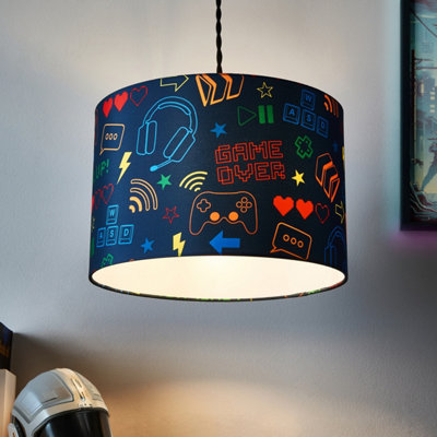 B&Q -  Multicoloured Gamer Cylinder Lamp Shade (D)30Cm
