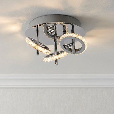 Symi Contemporary Gloss Crystal Effect 3 Light Spotlight from B&Q